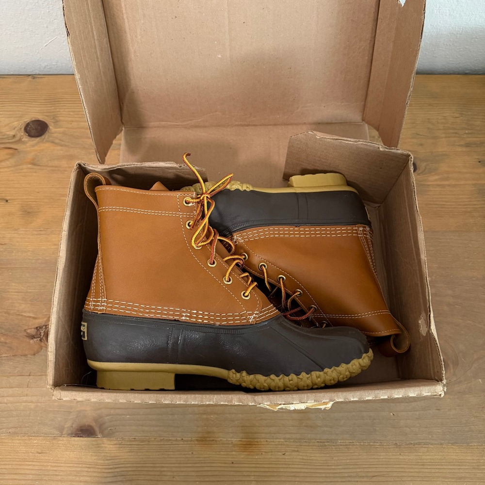 LL Bean Boots 8" Mens 9 M Duck Boots Tan Brown Waterproof Made in USA 175052 - Picture 2 of 14